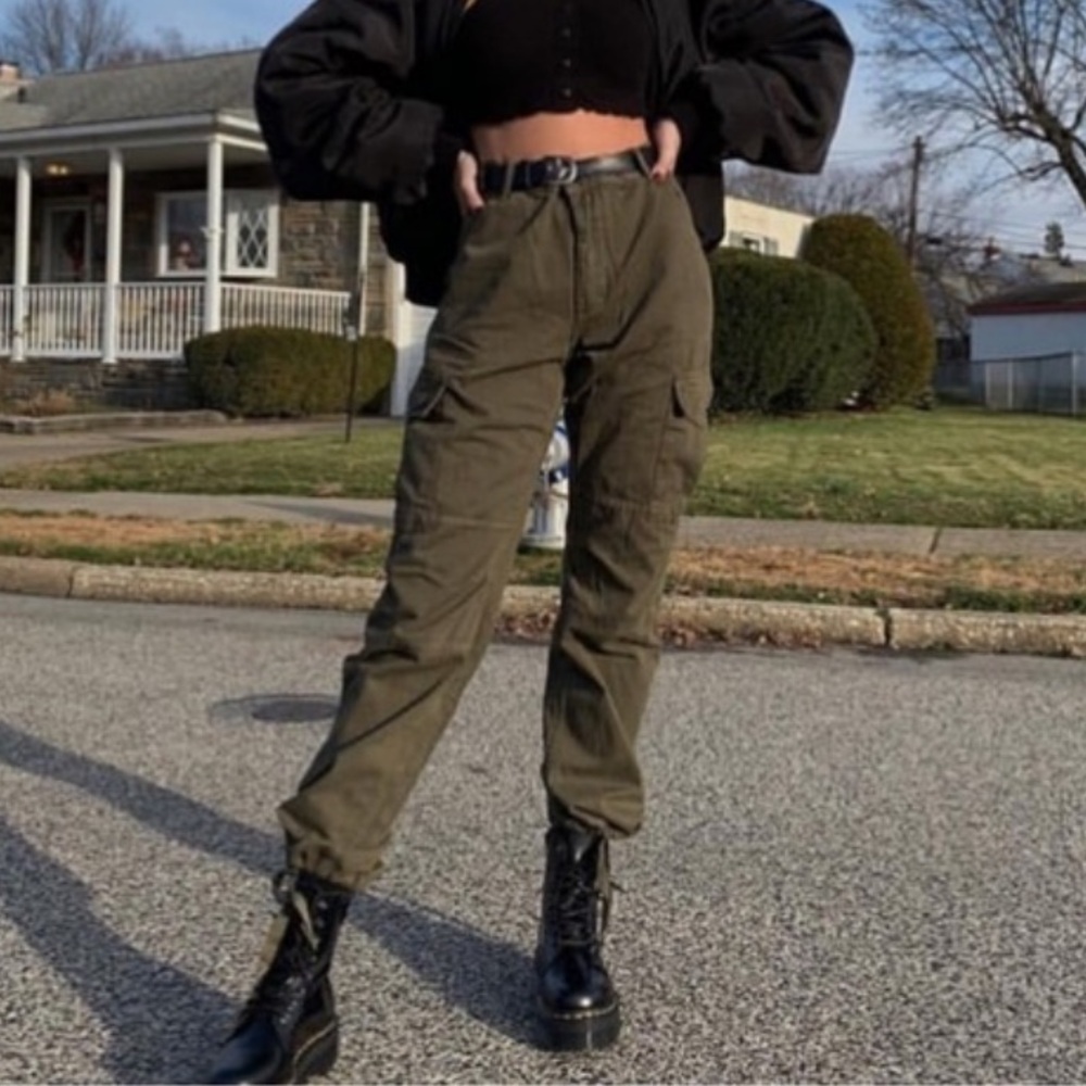 Brandy Melville Piper Green Work Pants